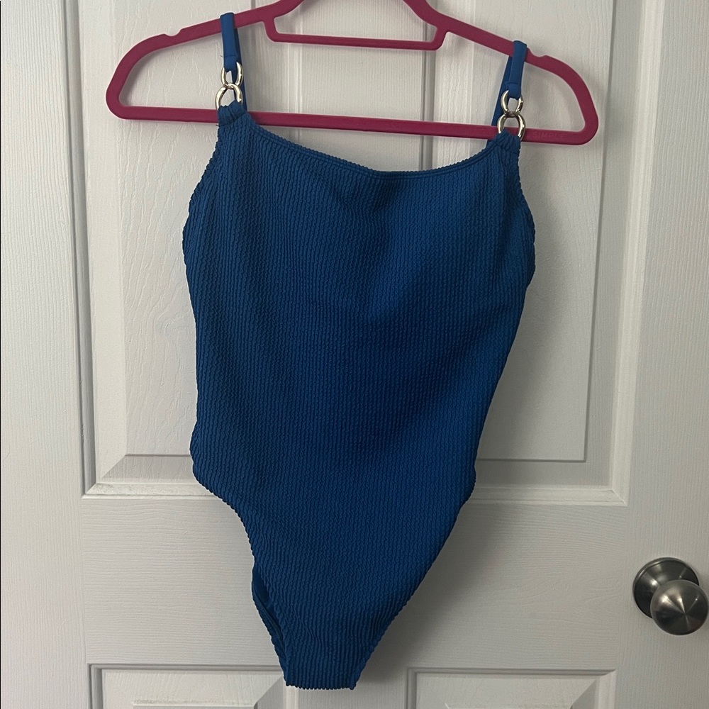 Lilly Pulitzer Alizee Scrunch Textured One Piece Swimsuit NWOT Blue Size 8